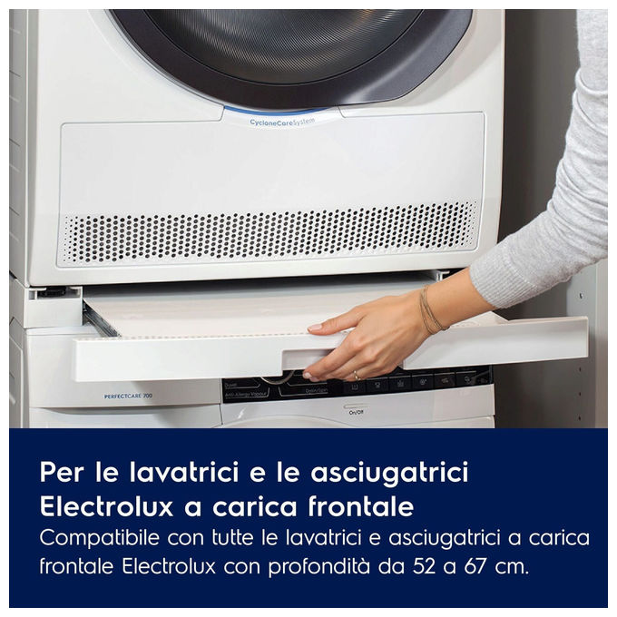 Electrolux E1WYHSK2 Kit di Sovrapposizione Lavatrice Asciugatrice con Ripiano Estraibile colore Bianco