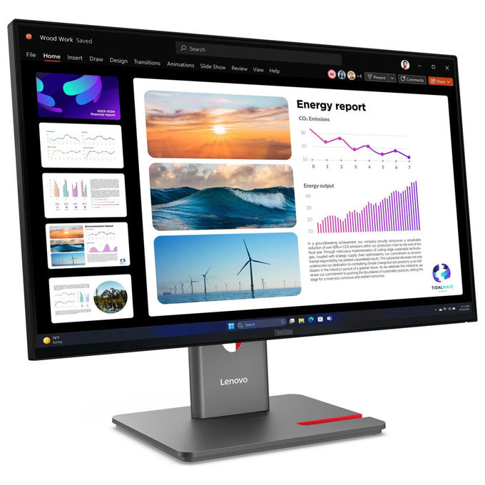 Lenovo 64B2GAT1EU ThinkVision P24Q-40 Monitor PC 23.8'' QHD IPS 2560x1440 120Hz HDR10 Hub USB colore Nero