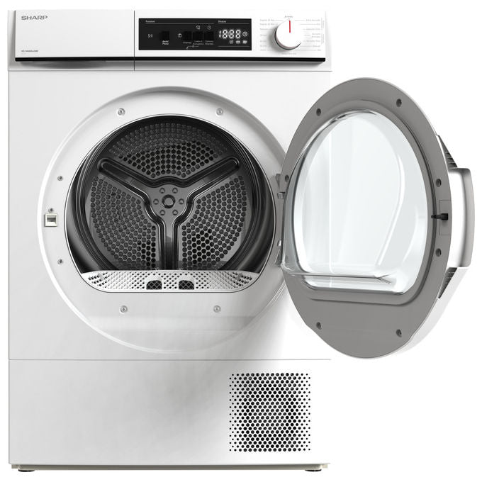 Sharp KD-NHA8S6GWE Asciugatrice Pompa di Calore 8 Kg Classe E Carica Frontale 64 dB (84.5x59.6x52.5 cm) colore Bianco