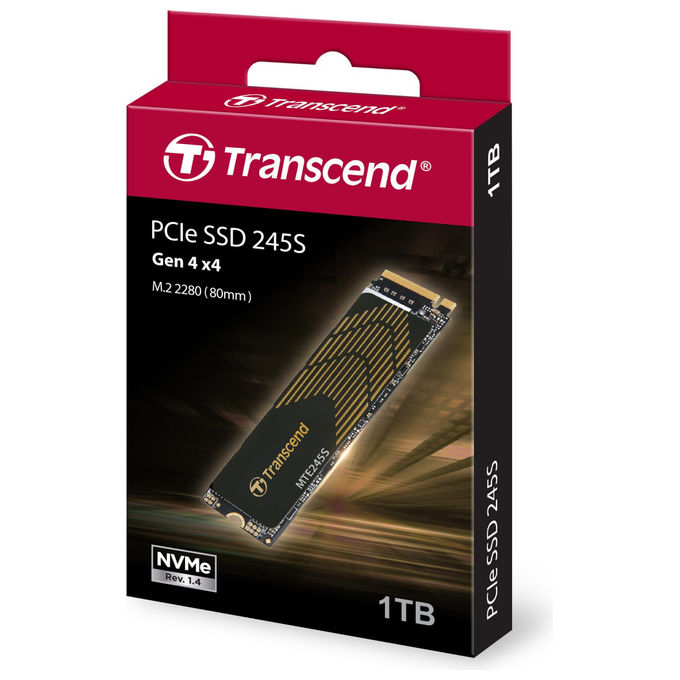 Transcend MTE245S SSD 500GB M.2 2280 PCIe Gen4 x4 NVMe 3D TLC NAND DRAM-less 4800 MB-s