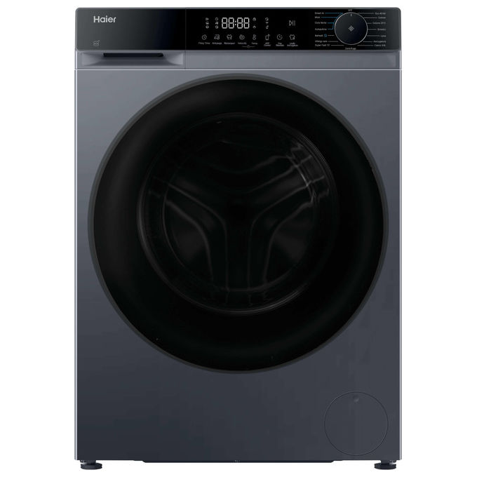 Haier HWD80BP14357GTIT X Series 5 Lavasciuga Slim 8-5 Kg 1400 rpm Classe A Wi-Fi AI PowerDrive Vapore (85x59,5x50,7 cm) colore Antracite