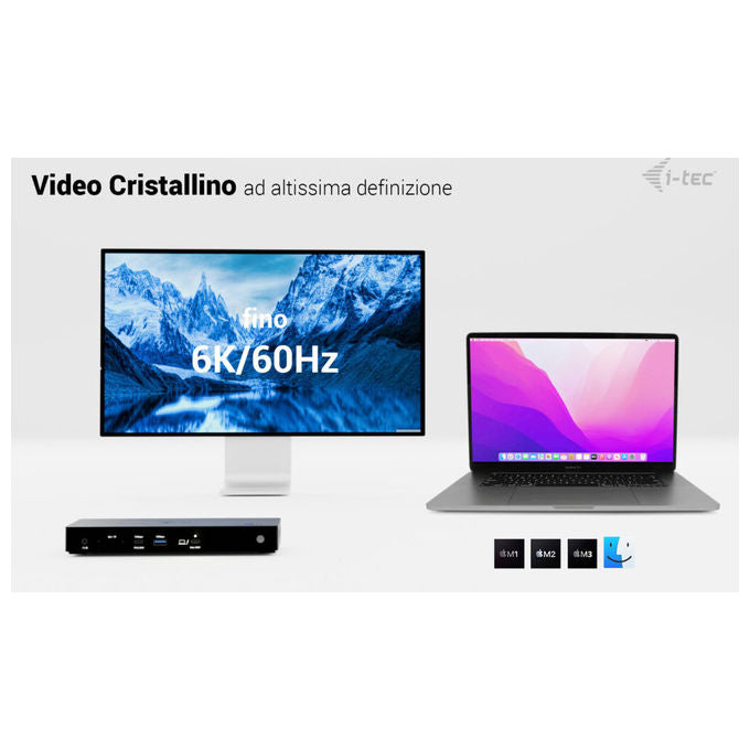 I-tec TB4TRIPLEDOCKPDIT Docking Station Thunderbolt 4 Triple Display Power Delivery 96W LAN 2.5G USB-C colore Nero