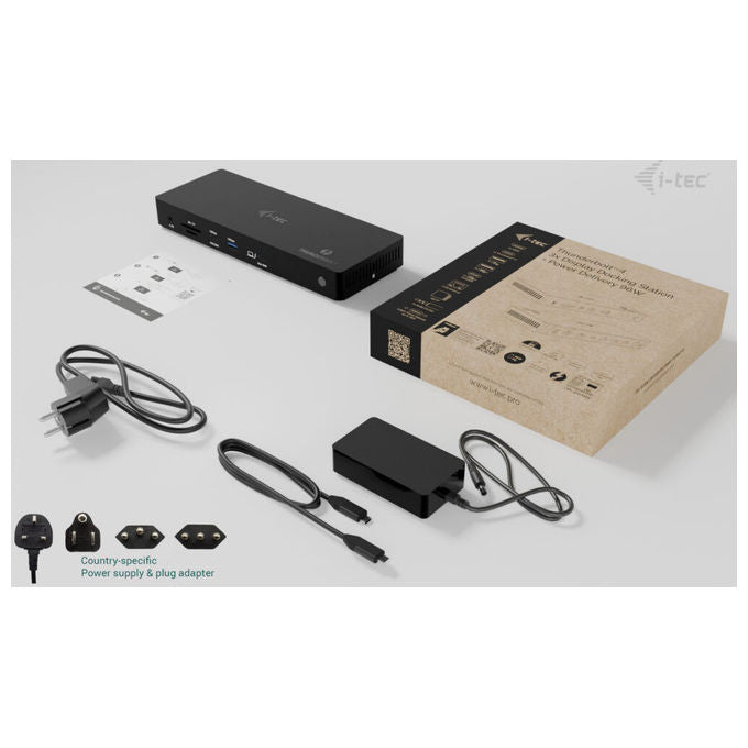 I-tec TB4TRIPLEDOCKPDIT Docking Station Thunderbolt 4 Triple Display Power Delivery 96W LAN 2.5G USB-C colore Nero