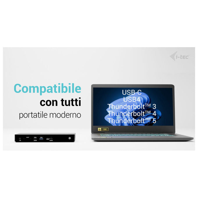 I-tec TB4TRIPLEDOCKPDIT Docking Station Thunderbolt 4 Triple Display Power Delivery 96W LAN 2.5G USB-C colore Nero