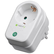 Techly IPW-ADP-SURGET Presa Schuko Protezione Sovratensione 250V 16A 3500W Protezione Bambini colore Bianco