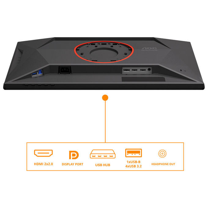 AOC 25G4KUR G4 Monitor Gaming 24.5'' Full HD Fast IPS 420Hz HDR400 G-Sync Hub USB colore Nero Rosso