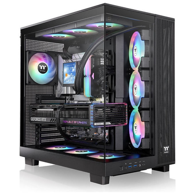 Thermaltake CA-11E-00M1WN-00 View 380 XL TG ARGB Case Midi Tower ATX Vetro Temperato 4x120mm ARGB colore Nero