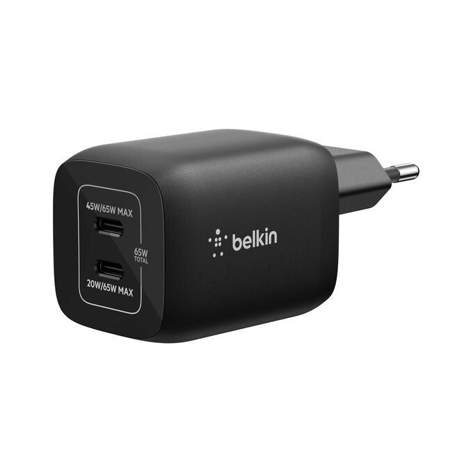 Belkin ENA007KQBK Caricabatterie USB-C Doppia Porta 65W GaN Power Delivery Nintendo Switch 2 Smartphone Tablet colore Nero