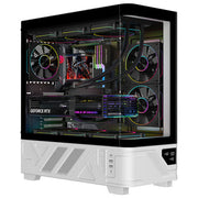 Itek ITGCANTC01 Netron Curved Case PC Tower ATX Gaming Vetro Temperato 3 Ventole ARGB Display USB Type-C colore Bianco Nero