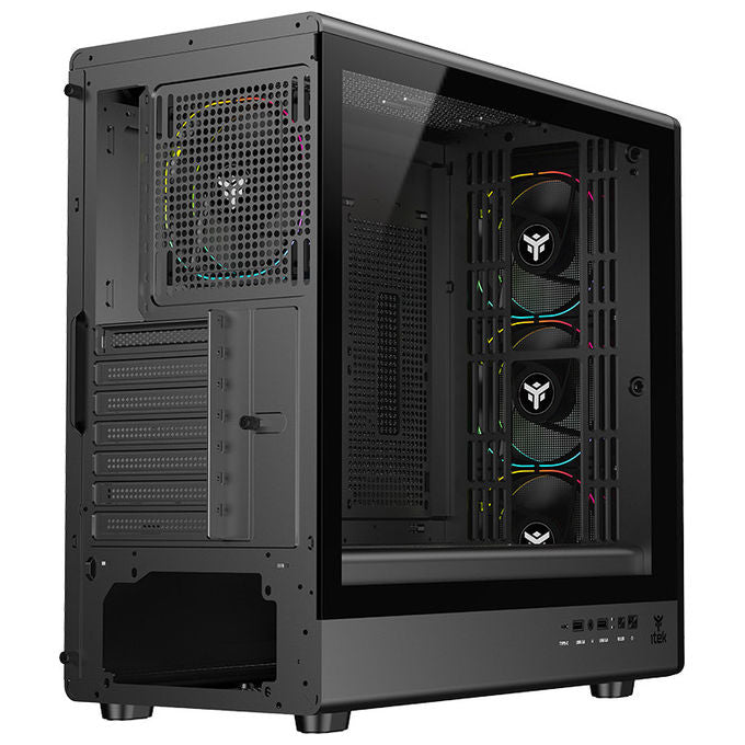 Itek ITGCAMC36B MESHCORE 36B Case PC Tower ATX 4 Ventole ARGB Vetro Temperato USB 3.0 Type-C colore Nero
