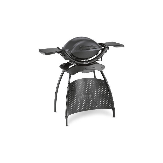 Weber 52020853 Q 1400 Barbecue Grill Elettrico con Supporto 2200 W Griglia 43x32 cm 2 Ripiani Laterali colore Grigio