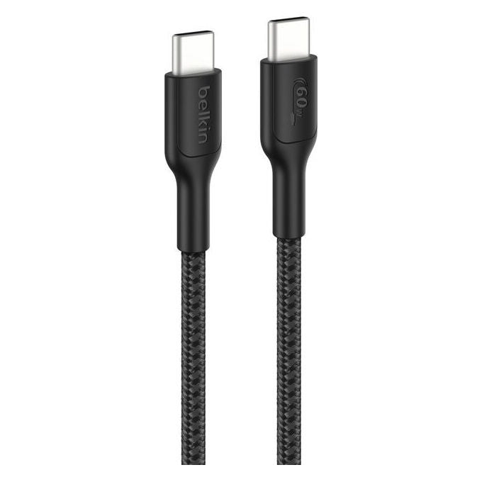 Belkin ENA008HQ2MBK Cavo USB-C USB-C 2.0 Intrecciato Ricarica Rapida 60W 2 m Nintendo Switch 2 colore Nero