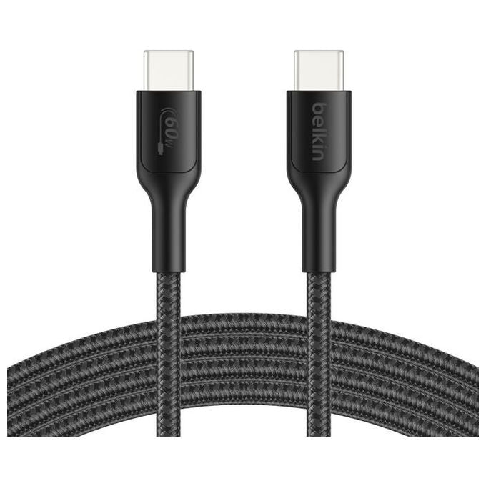 Belkin ENA008HQ2MBK Cavo USB-C USB-C 2.0 Intrecciato Ricarica Rapida 60W 2 m Nintendo Switch 2 colore Nero