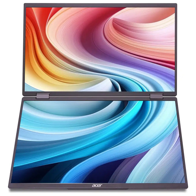 Acer PD163QBMIUUX Monitor Portatile 15.6'' Full HD IPS LED 1920x1080 60Hz 250 cd-m² Hub USB-C HDMI colore Grigio