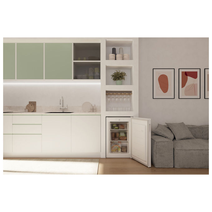 Candy CNUQ2L58EW Congelatore Verticale 90 L 86 cm Classe E 37 dB 3 Cassetti colore Bianco