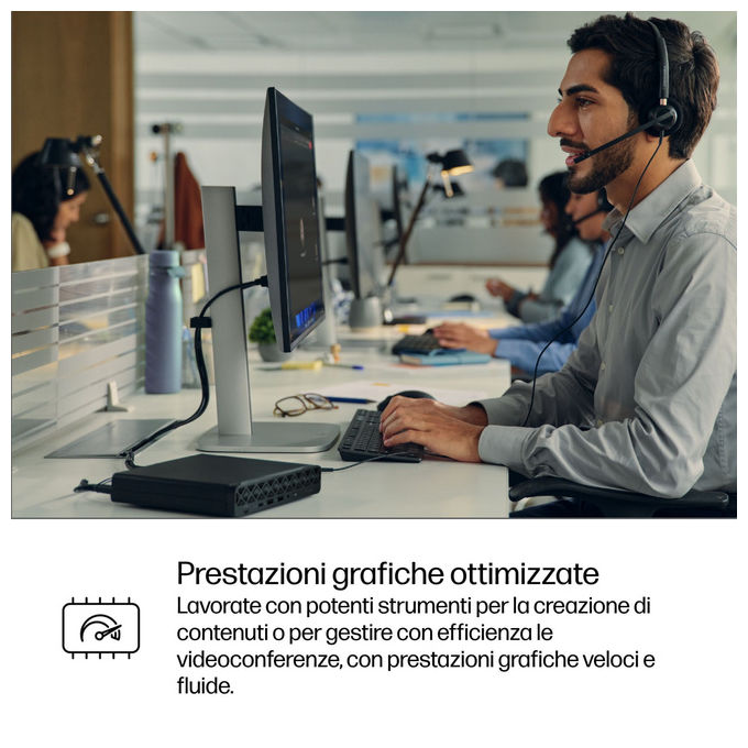 HP CK2G1ET ProDesk 4 G1i Mini PC Intel Core Ultra 7 265T 16 GB DDR5 512 GB SSD NVMe Wi-Fi 6E Windows 11 Pro colore Nero
