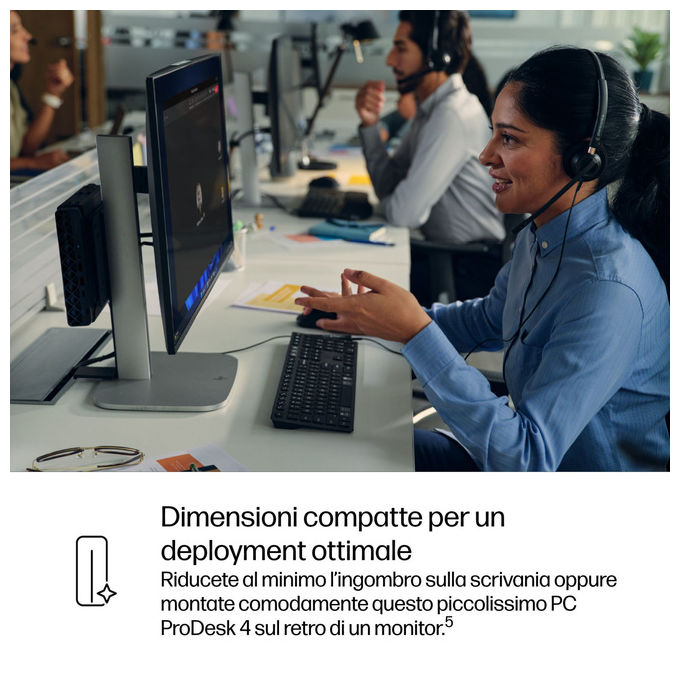 HP CK2G1ET ProDesk 4 G1i Mini PC Intel Core Ultra 7 265T 16 GB DDR5 512 GB SSD NVMe Wi-Fi 6E Windows 11 Pro colore Nero
