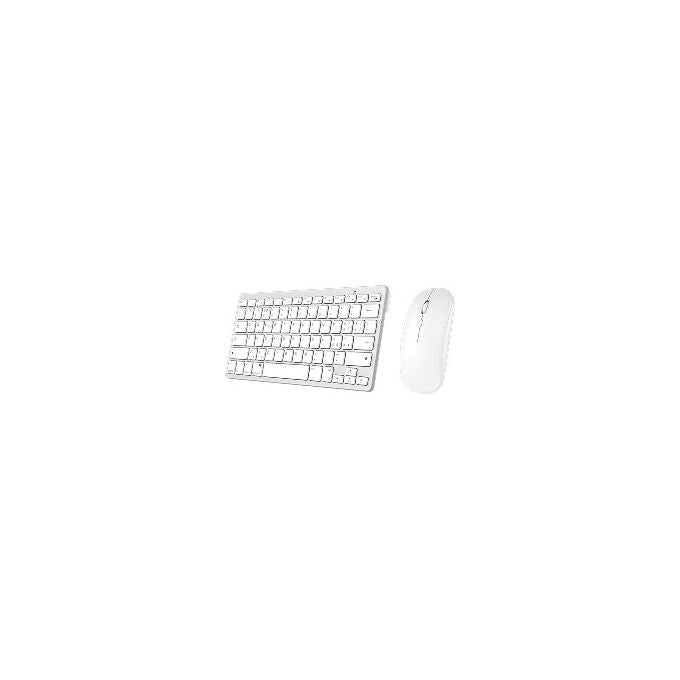 Atlantis Land P013-LK-8955-WW Kit Tastiera Mini Wireless Dual Mode RF Bluetooth QWERTY Italiano Mouse Ottico 1600 DPI 78 Tasti colore Bianco