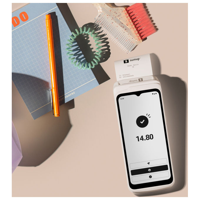 SumUp RDR-SAT-012 Terminal Terminale POS Wi-Fi 4G NFC Bluetooth 5.0 Stampante Integrata colore Bianco