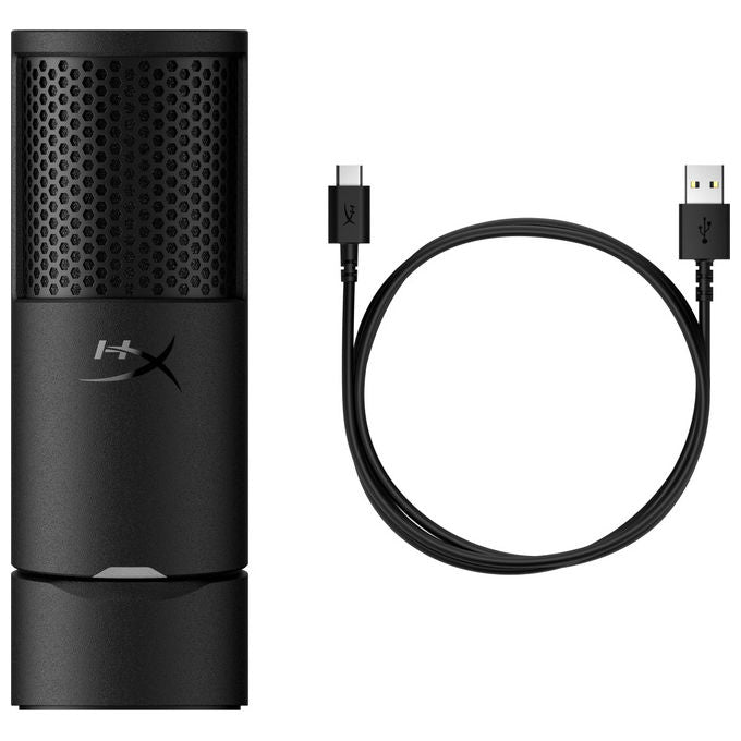 HyperX AR0A0AA SoloCast 2 Microfono USB Cardioide 96 kHz tap-to-mute Filtro antipop Gaming Streaming colore Nero