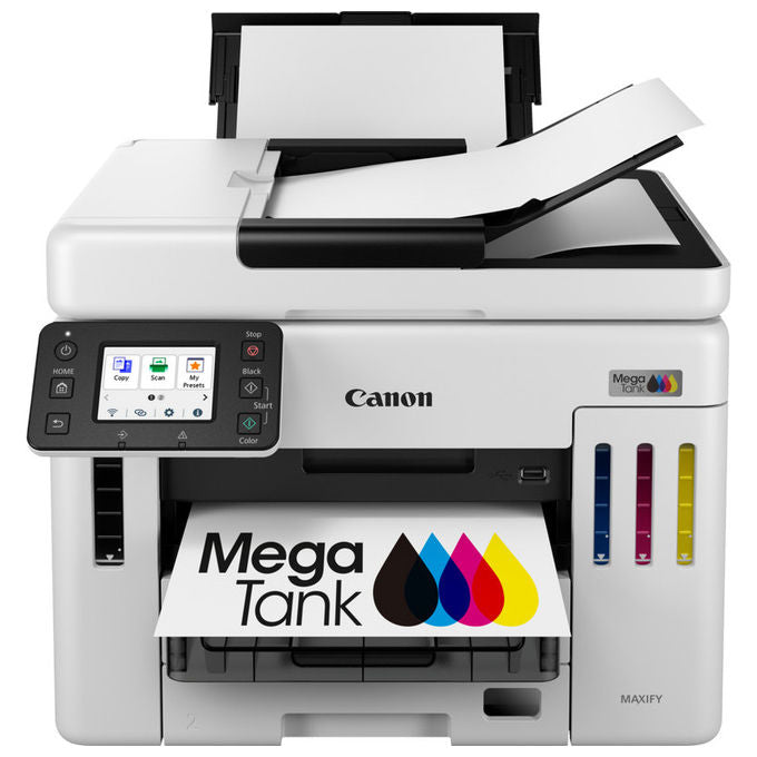 Canon GX7150 MAXIFY Stampante Multifunzione Inkjet A4 24 ppm Wi-Fi Ethernet USB ADF 50 fogli 600 fogli MegaTank colore Bianco