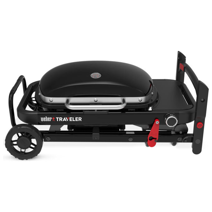 Weber 1501750 Traveler Compact Barbecue a Gas GPL Portatile Pieghevole Griglia 52x36 cm 3810 W colore Nero