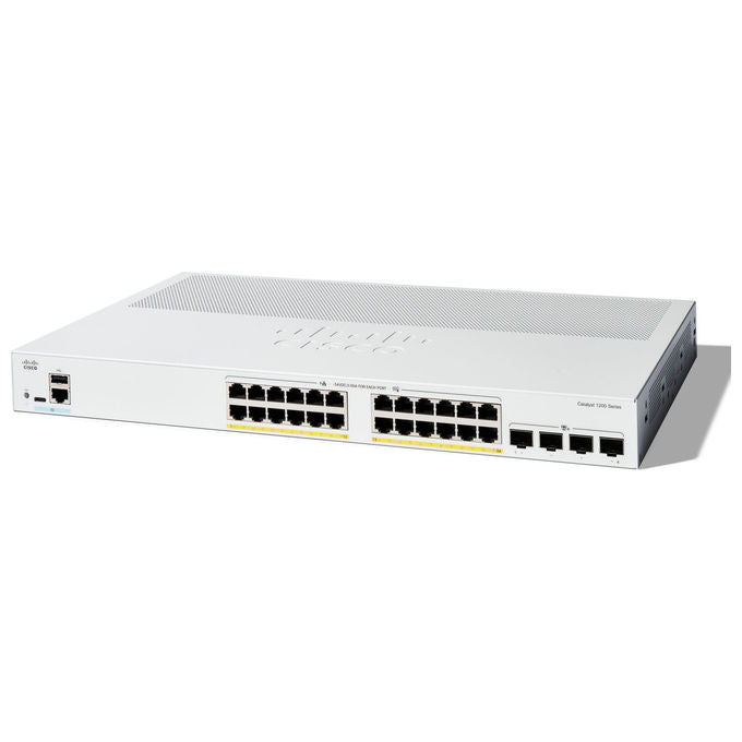Cisco C1200-24P-4X Catalyst 1200 Switch Gestito L2-L3 24 porte Gigabit Ethernet PoE+ 195W 4 porte 10G SFP+ colore Bianco