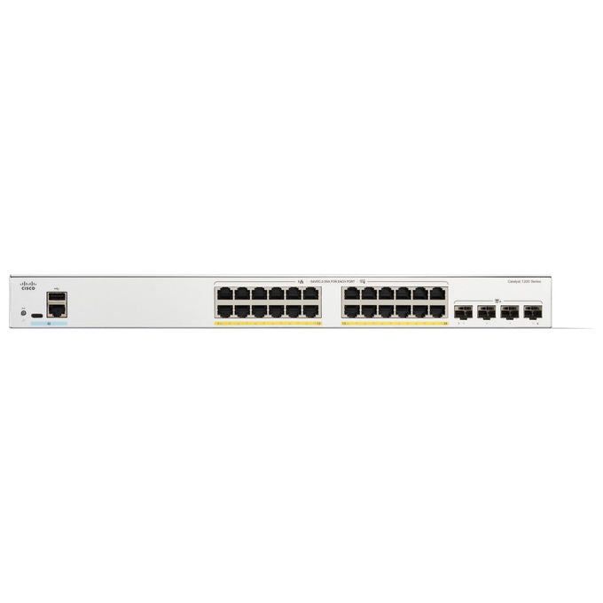 Cisco C1200-24P-4X Catalyst 1200 Switch Gestito L2-L3 24 porte Gigabit Ethernet PoE+ 195W 4 porte 10G SFP+ colore Bianco