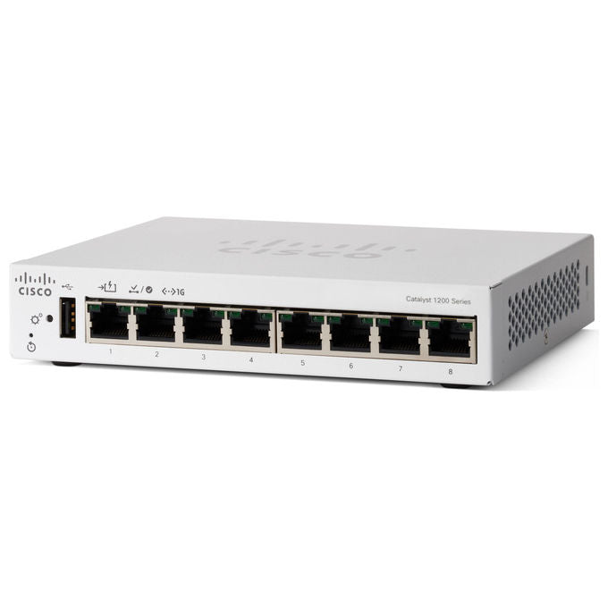 Cisco C1200-8T-D Catalyst 1200 Switch di Rete Gestito L2-L3 8 Porte Gigabit Ethernet PoE Desktop colore Bianco