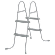 Bestway 58430 Flowclear Scaletta Doppia Piscina Fuori Terra 84 cm 2 Gradini Acciaio Antiscivolo 150 Kg colore Blu Bianco