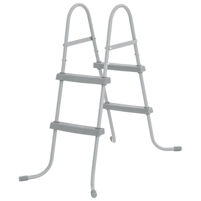 Bestway 58430 Flowclear Scaletta Doppia Piscina Fuori Terra 84 cm 2 Gradini Acciaio Antiscivolo 150 Kg colore Blu Bianco