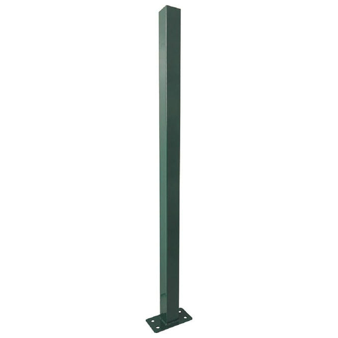 Vigor 68970 Paletto Quadro con Piastra Acciaio Plastificato Sezione 50x50 mm Altezza 110 cm colore Verde RAL 6005