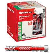 Fischer 538250 DuoPower Tasselli Universali 6x50 mm 100 pezzi per Calcestruzzo Mattone Forati e Cartongesso colore Grigio