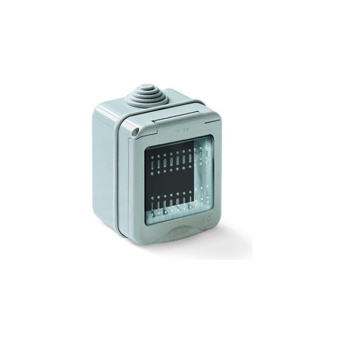 Elettrocanali 3511424 MyLife Contenitore da Esterno IP55 Interruttore 16 AX 2 Prese Bivalenti 10A 16A colore Grigio