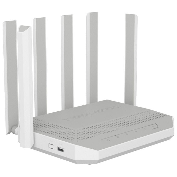 Keenetic KN-4110 Hero 5G Modem Router Wi-Fi 6 Mesh AX3000 Dual SIM 5G porta 2,5G smart switch 4 porte colore Grigio Bianco