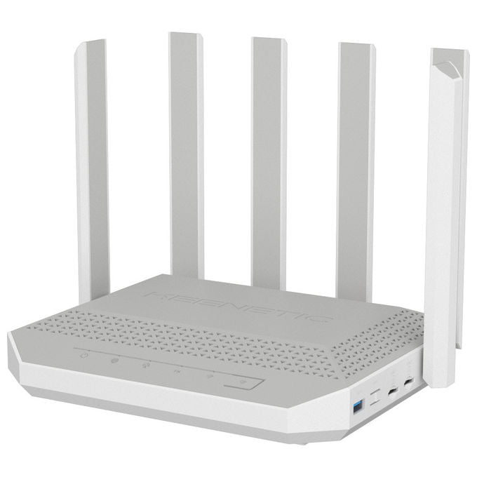 Keenetic KN-4110 Hero 5G Modem Router Wi-Fi 6 Mesh AX3000 Dual SIM 5G porta 2,5G smart switch 4 porte colore Grigio Bianco
