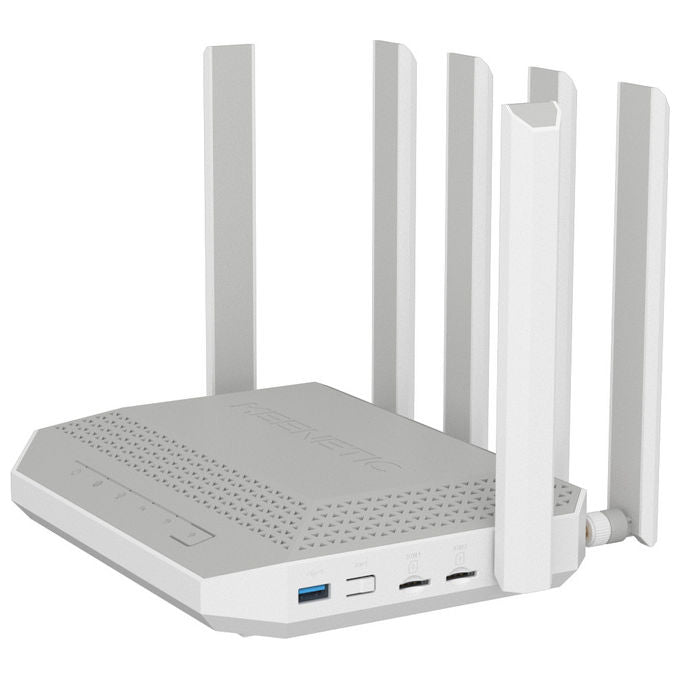 Keenetic KN-4110 Hero 5G Modem Router Wi-Fi 6 Mesh AX3000 Dual SIM 5G porta 2,5G smart switch 4 porte colore Grigio Bianco