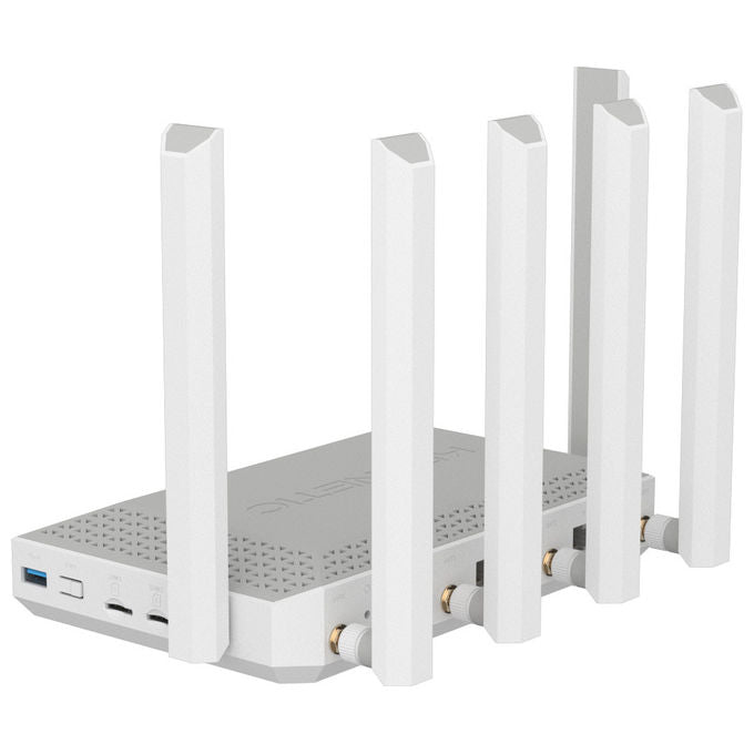 Keenetic KN-4110 Hero 5G Modem Router Wi-Fi 6 Mesh AX3000 Dual SIM 5G porta 2,5G smart switch 4 porte colore Grigio Bianco