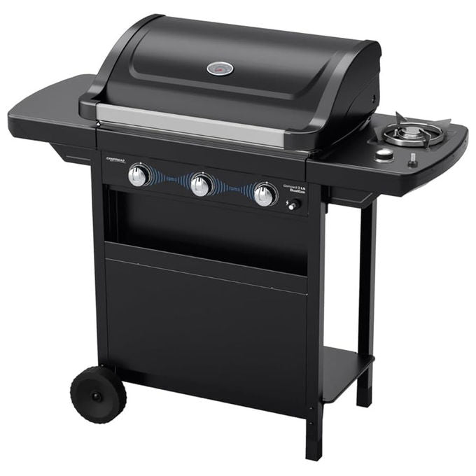 Campingaz 2226301 Compact 3 LS Barbecue a Gas 3 Bruciatori 9600 W DualGas GPL Metano Fornello Laterale 2100 W colore Nero
