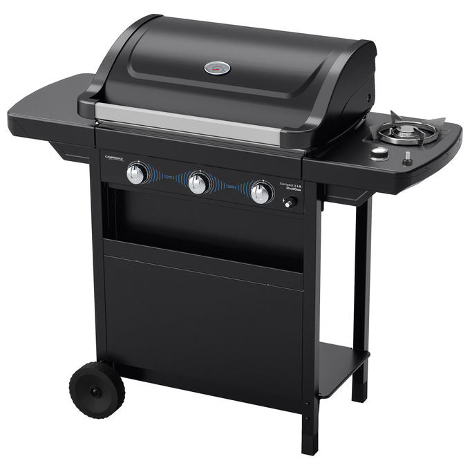 Campingaz 2226301 Compact 3 LS Barbecue a Gas 3 Bruciatori 9600 W DualGas GPL Metano Fornello Laterale 2100 W colore Nero