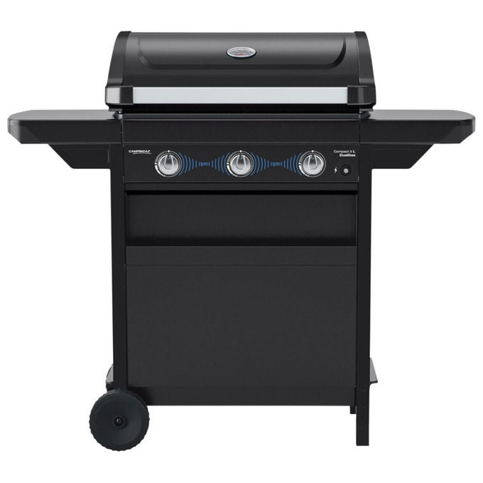 Campingaz 2226230 Compact 3L Dualgas Barbecue a Gas 3 Bruciatori 7.5 kW GPL Metano colore Nero