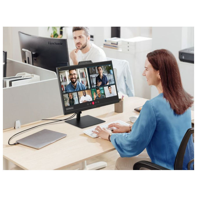 ViewSonic VG2441V Monitor per Videoconferenze 24'' IPS Full HD 1920x1080 120 Hz Webcam 5 MP USB-C HDMI colore Nero