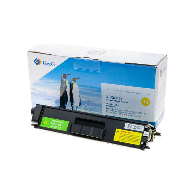 GandG NT-CB315Y Toner Compatibile Brother TN-325Y 3500 Pagine colore Giallo
