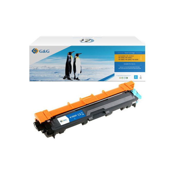 GandG NT-PB225CJJ-S1 Cartuccia Toner Compatibile Brother TN-241C TN-242C TN-245C TN-246C 2200 pagine colore Ciano