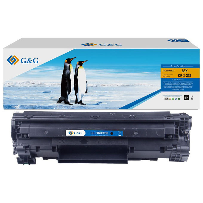 GandG 14325 Toner Compatibile Nero Sostituisce HP CF283X CF283A Canon CRG137 CRG737 2200 pagine colore Nero