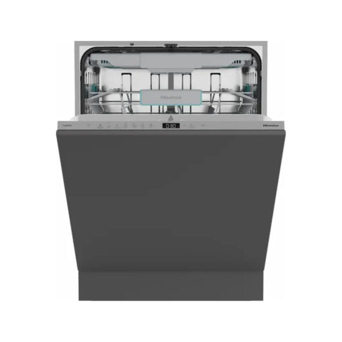 Hisense HV16C Lavastoviglie da Incasso a Scomparsa Totale 16 coperti Classe C 43dB Terzo Cesto AutoDry 6 Programmi (82x60x56 cm) colore Acciaio Inox