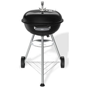 Weber 1502054 Compact Kettle Barbecue a Carbone 47 cm 1548 cm² Griglia Acciaio per 6 Persone con Ruote colore Nero