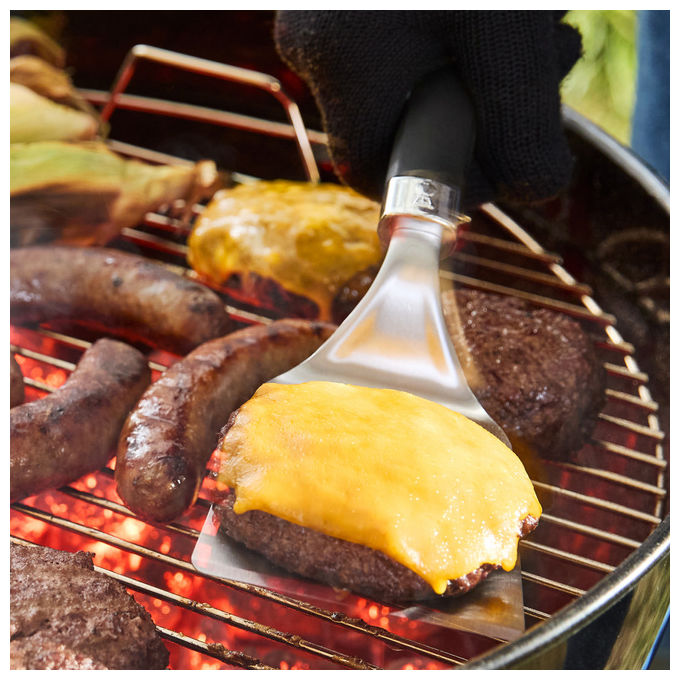 Weber 1502054 Compact Kettle Barbecue a Carbone 47 cm 1548 cm² Griglia Acciaio per 6 Persone con Ruote colore Nero