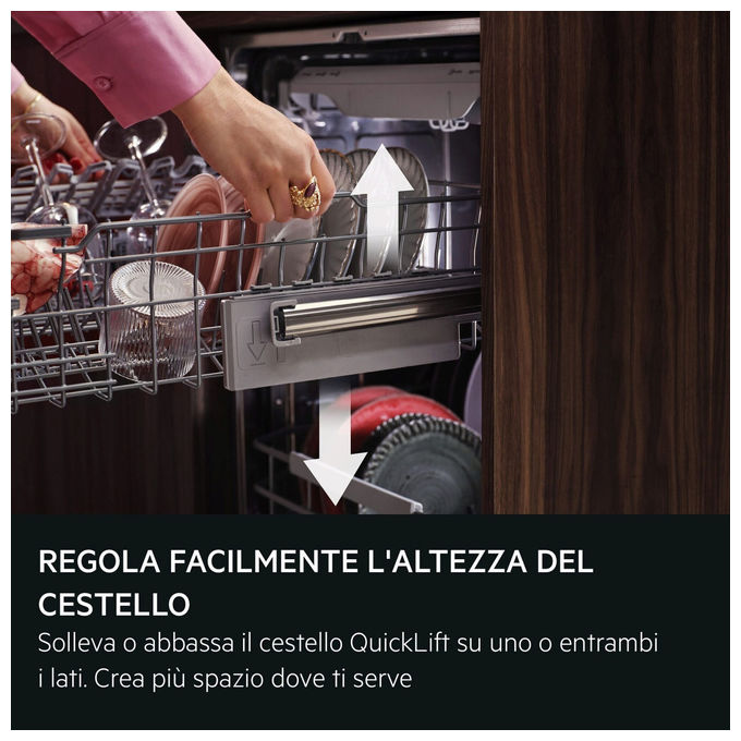 AEG FUS7674APM Serie 7000 Lavastoviglie Incasso Parziale 14 coperti Classe A 44 dB AirDry GlassCare (82x60x58 cm) colore Acciaio Inox