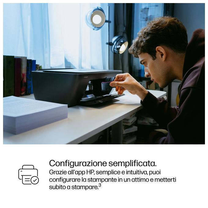 HP A24HWB DeskJet 2921 Stampante Multifunzione Inkjet All-in-One Stampa Copia Scansione Wi-Fi 4800x1200 DPI colore Grigio